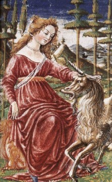  Sienese Oil Painting - Chasity With The Unicorn Sienese Francesco di Giorgio